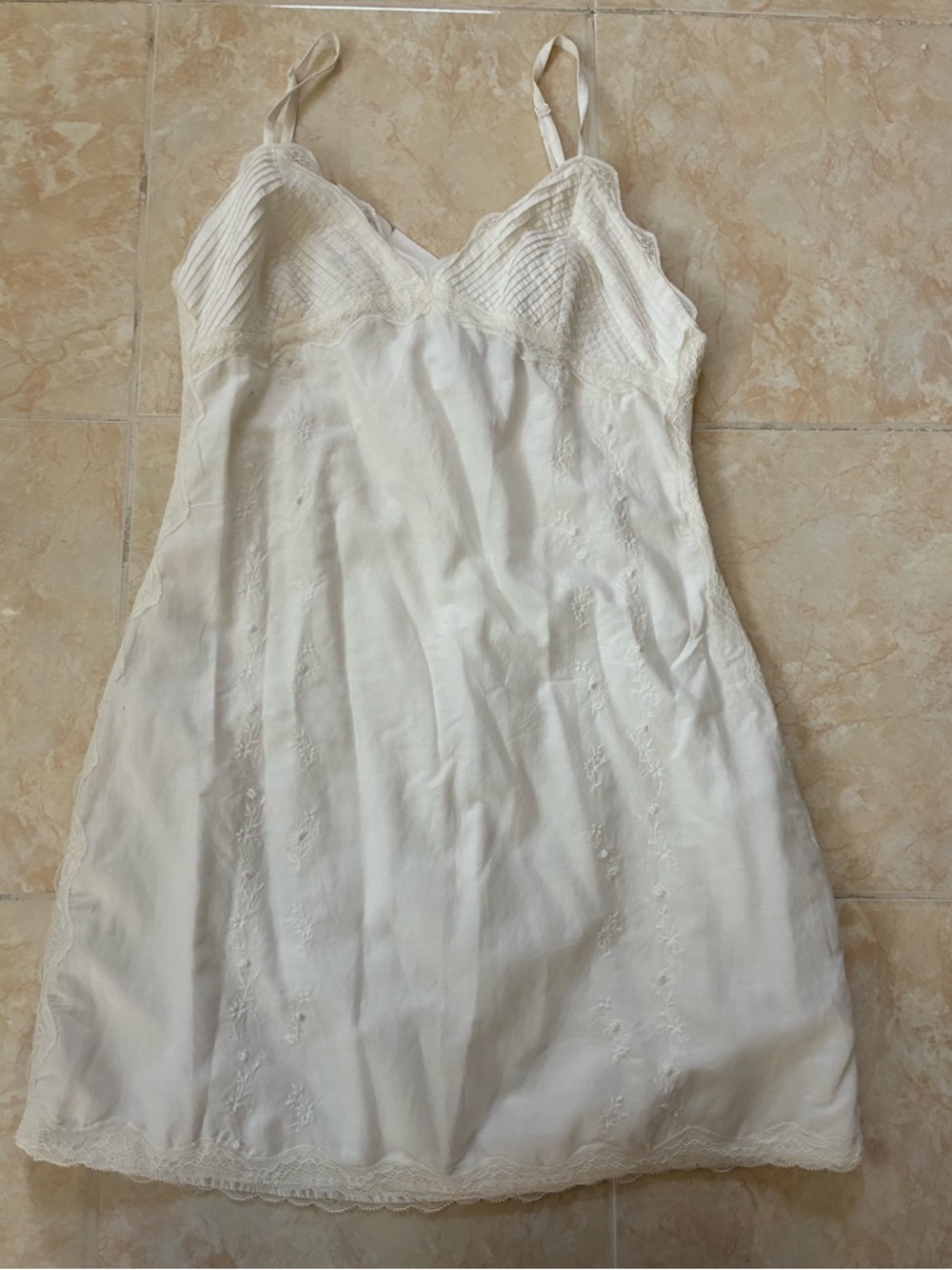 NEW Zara Cream Lace-Trim Slip Dress